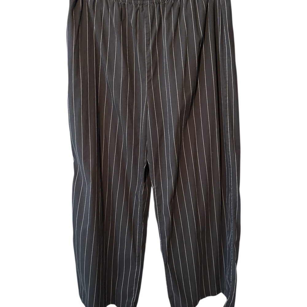 Blanque black pants with soft white pin stripe